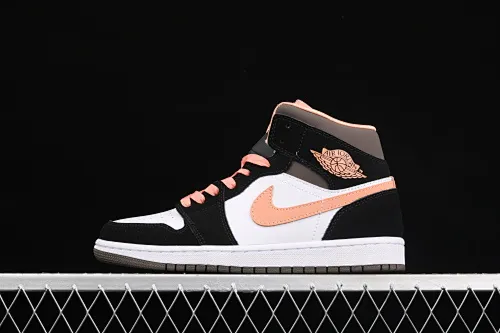 All categories Air Jordan Jordan series basketball shoes Air Jordan 1 Mid Air Jordan 1 Mid AJ1 Joe 1 black pink peach Goddess Day mid-top basketball shoes DH0210-100